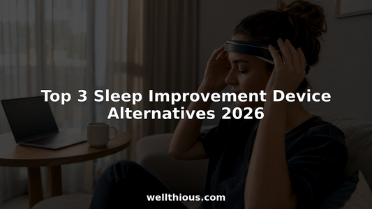 Woman wearing EEG sleep headband preparing for sleep